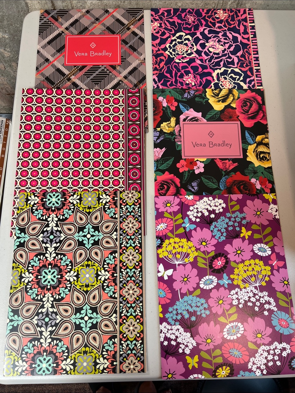Vera Bradley Lot of 6 Pocket Folders matches Purses Bags (Lot #2)